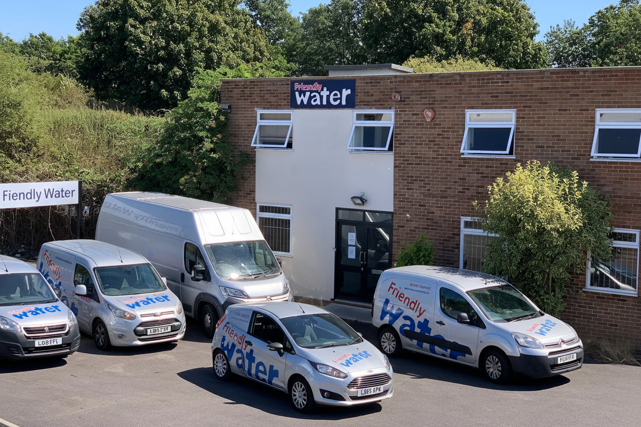 Friendly Water building and cars